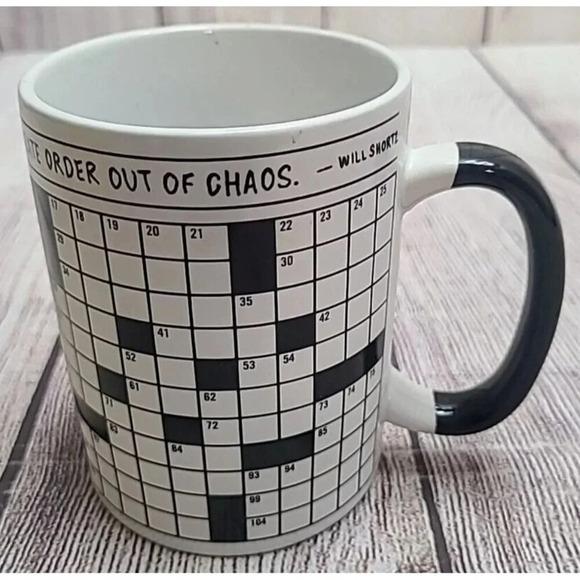The Unemployed Philosophers Guild Crossword Puzzle Mug With Pencil 2014 New - Picture 6 of 9